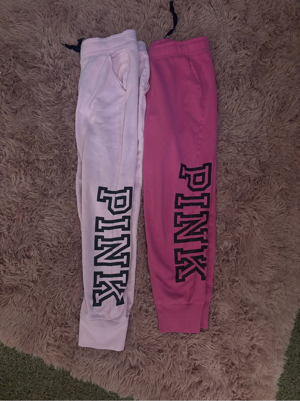 PINK Victoria's Secret Two-Tone Pink Jogger Pants with Logo